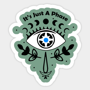 Tie Dye Moon Phase And Evil Eye Sticker